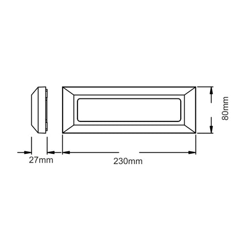 LED WALL RECTANGLE LUMINAIRE DARK GREY 230V AC IP65 4W 3000K 290LM RA80 SLIM31NDG